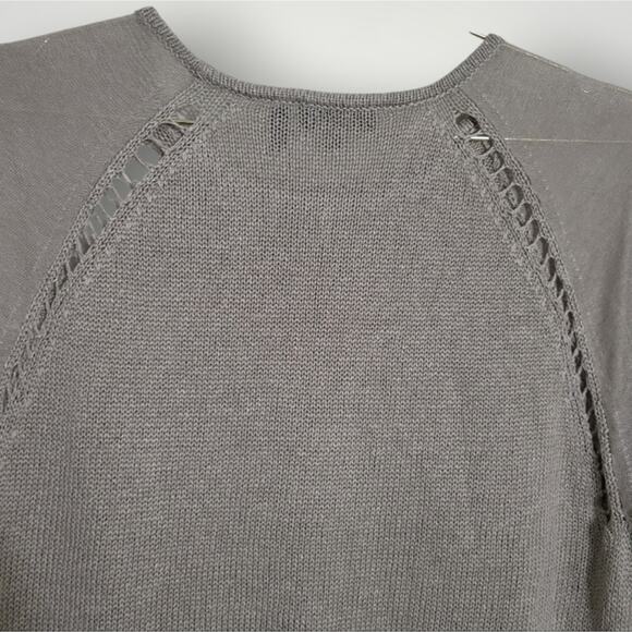 Theory Sag Harbor Sweater Size Small S Dark Oatmeal Beige Linen Blend - Picture 7 of 8